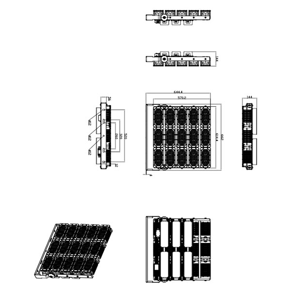 Custom Wholesale 1200W Football Pitch Solar LED Sports Flood Lights - LX-FL15